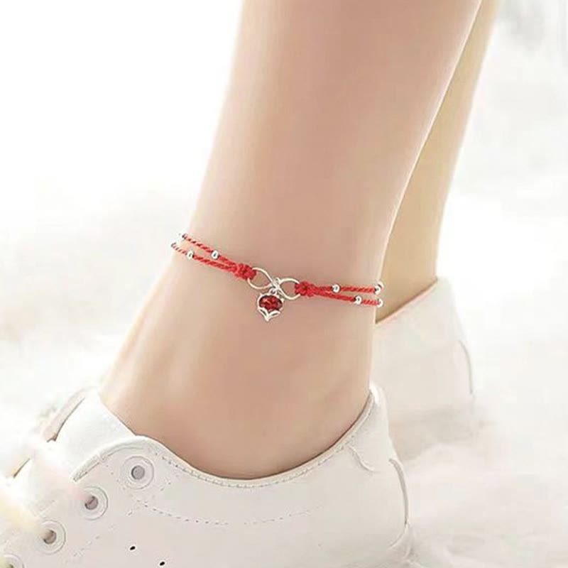 Fox Peach Blossom Red String Bracelet for Connection & Luck