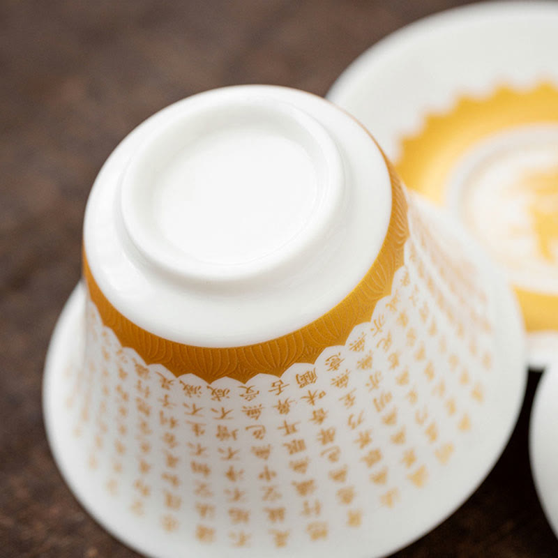 Fu Character Ceramic Gaiwan 150ml Meditation Tea Set