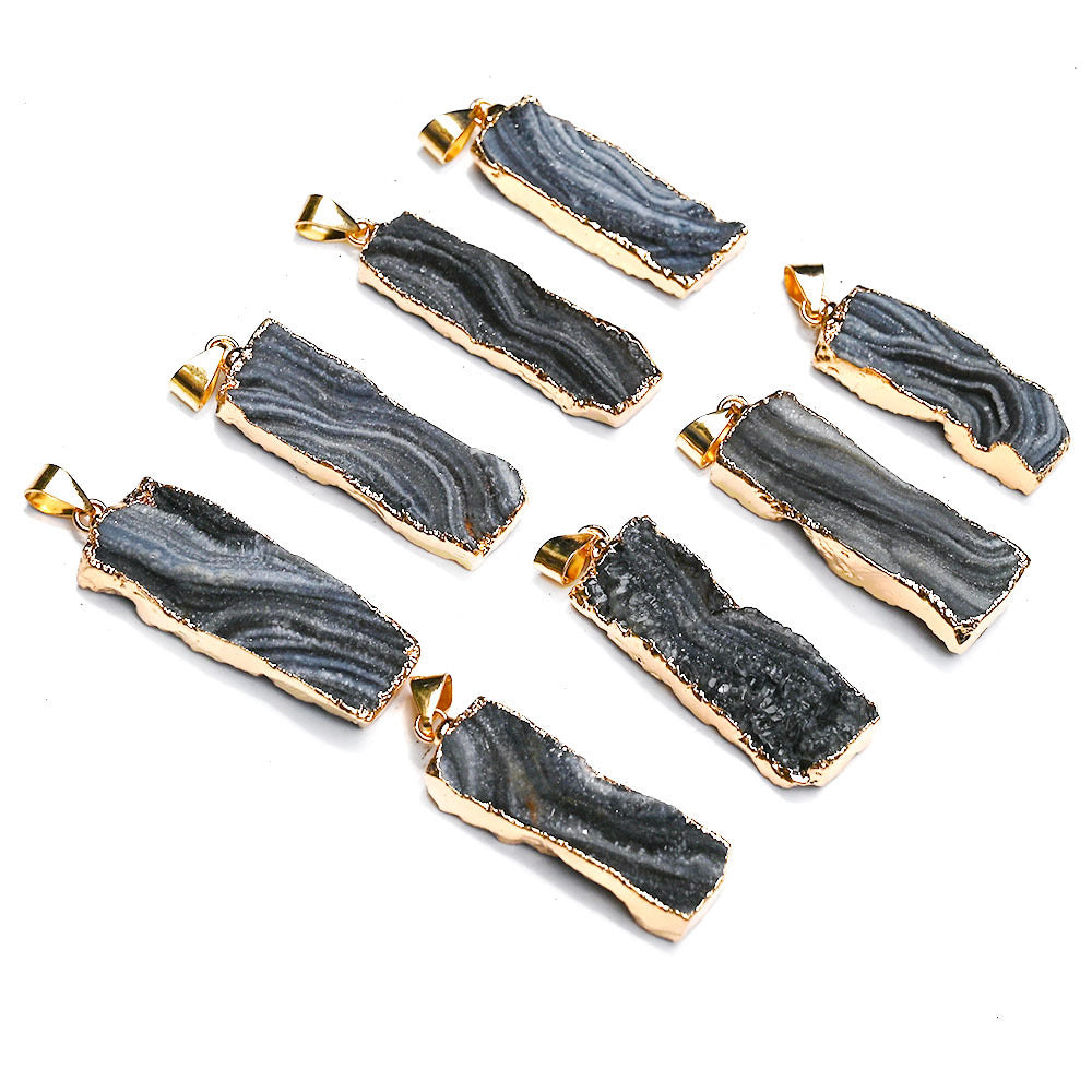 Galaxy Druzy Agate Pendant 1.6 Inch Crystal Healing Necklace