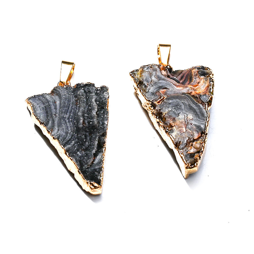 Galaxy Druzy Agate Pendant 1.6 Inch Crystal Healing Necklace