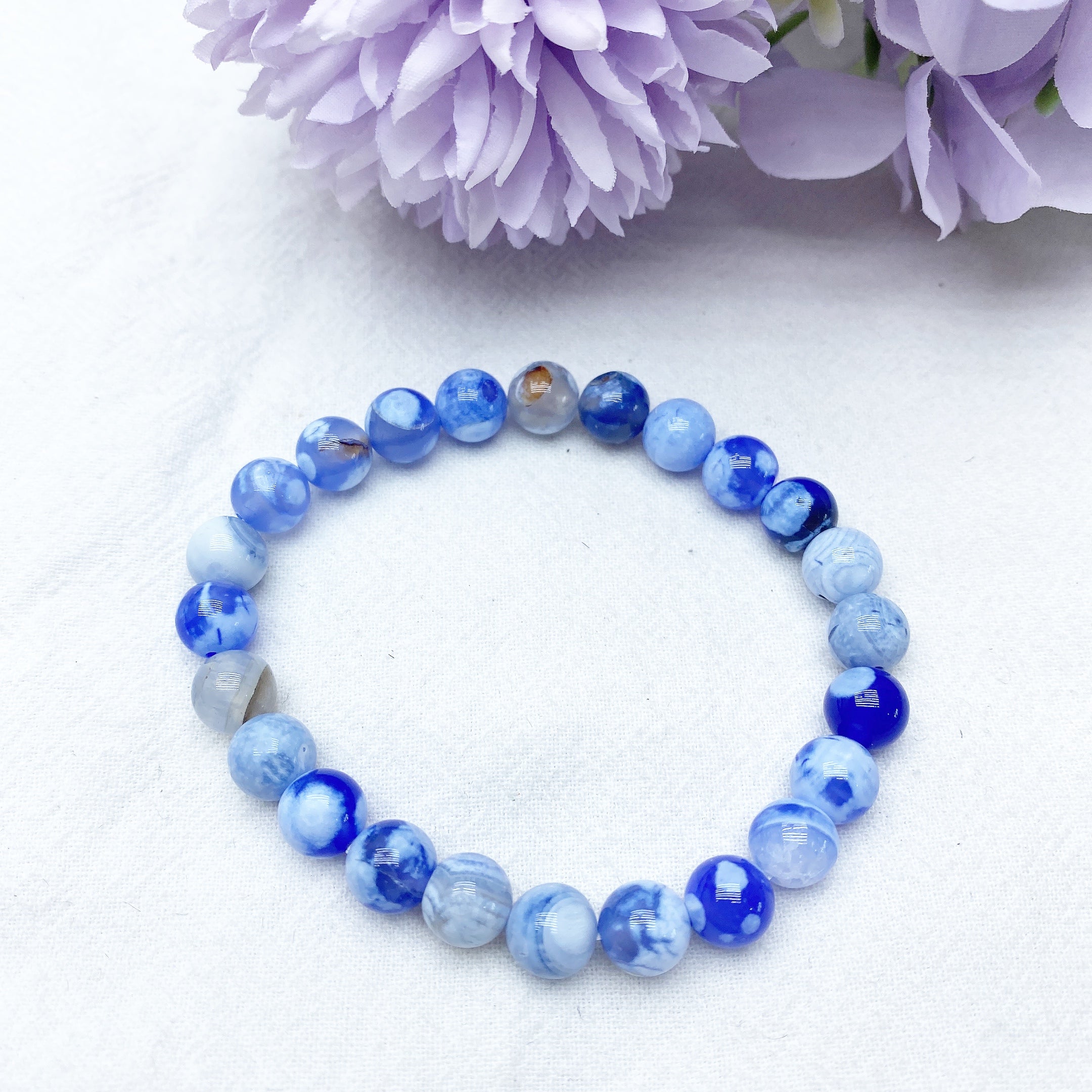 Galaxy Tiger Eye & Orca Onyx Chakra Bracelet 8mm