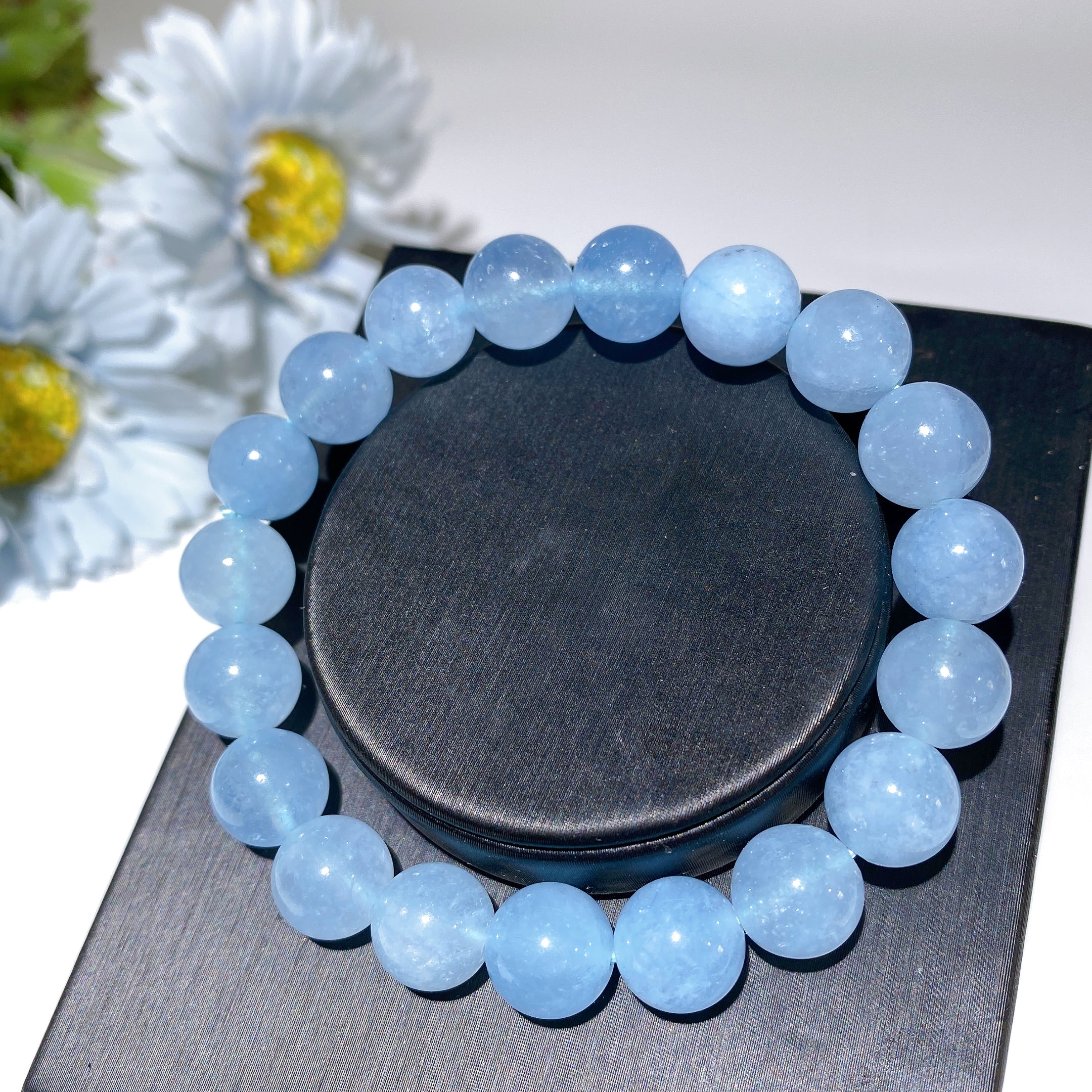 Garnet Aquamarine Fire Quartz Healing Bracelet 10-14mm