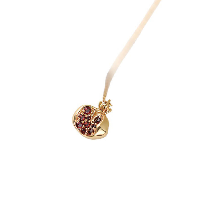 Garnet Necklace 18k Gold Plated Silver Passion Pendant