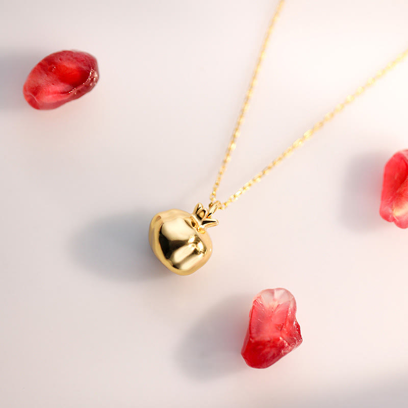 Garnet Necklace 18k Gold Plated Silver Passion Pendant