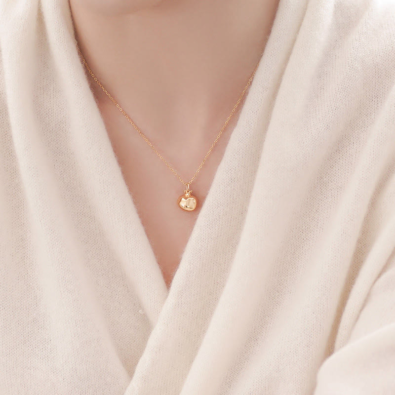 Garnet Necklace 18k Gold Plated Silver Passion Pendant