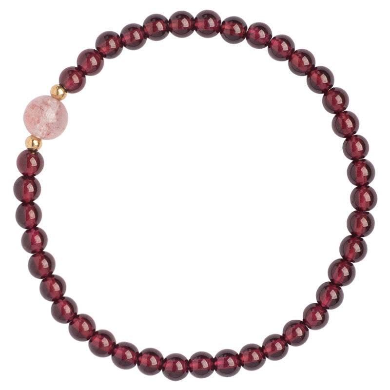 Garnet & Strawberry Quartz Calm Healing Bracelet