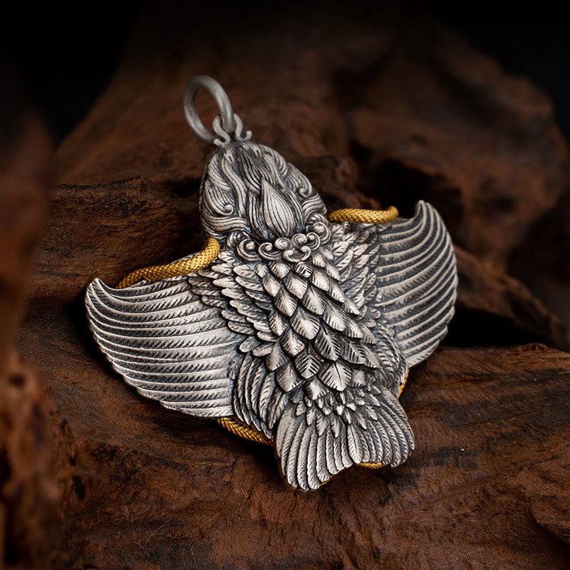 Garuda Wisdom Necklace in 925 Sterling Silver for Protection
