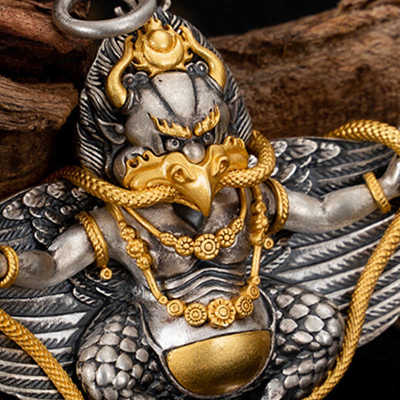 Garuda Wisdom Necklace in 925 Sterling Silver for Protection