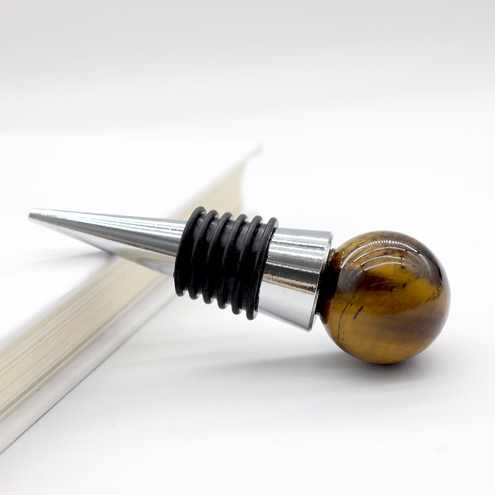 Gemstone Crystal Wine Stopper with 26mm Sphere Top