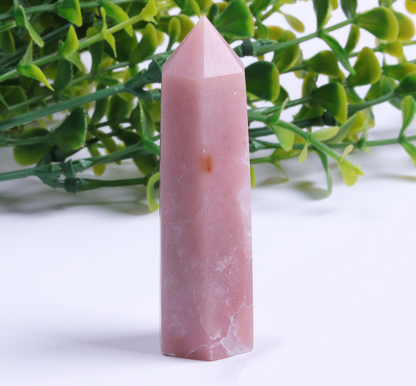 Gentle Pink Opal Tower for Spiritual Practices