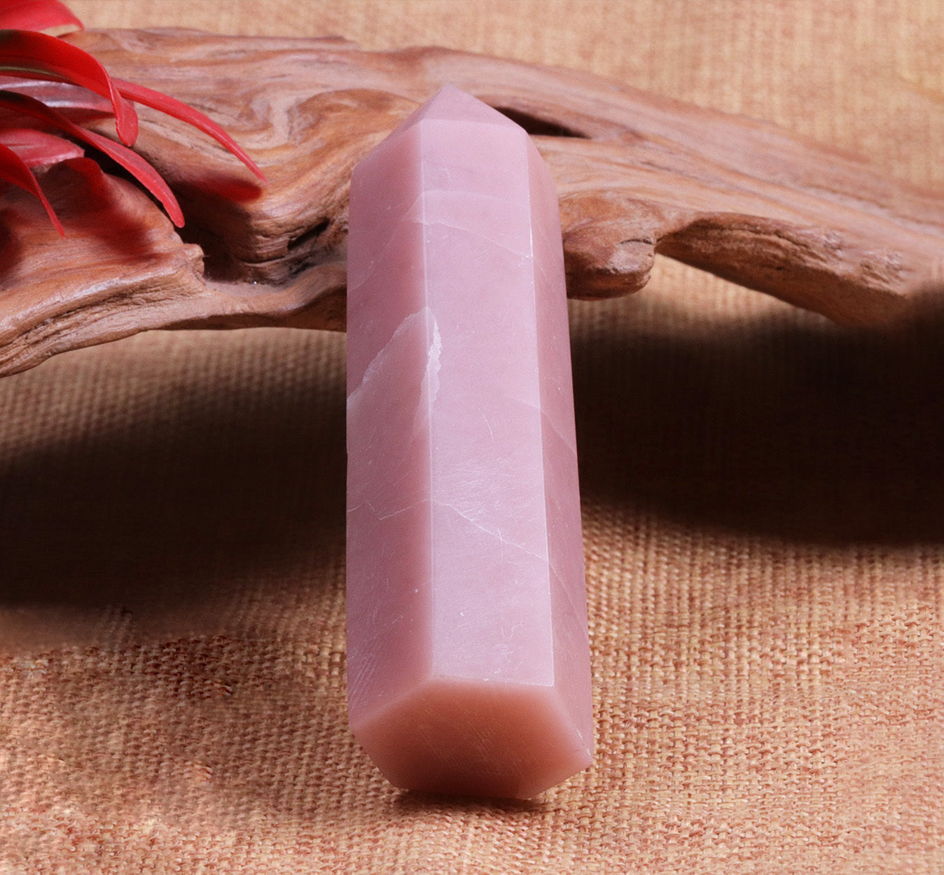 Gentle Pink Opal Tower for Spiritual Practices