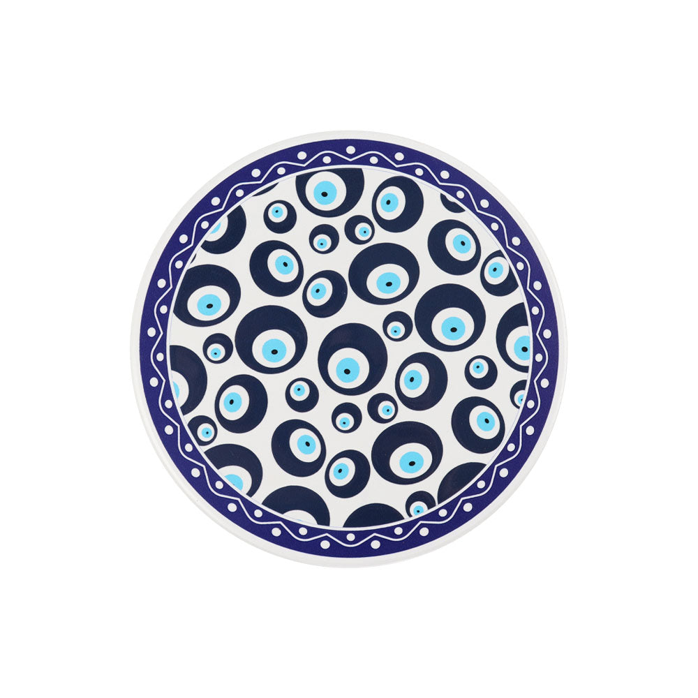 Glossy Chinese Ceramic Coaster 6.25 Inch Round Set