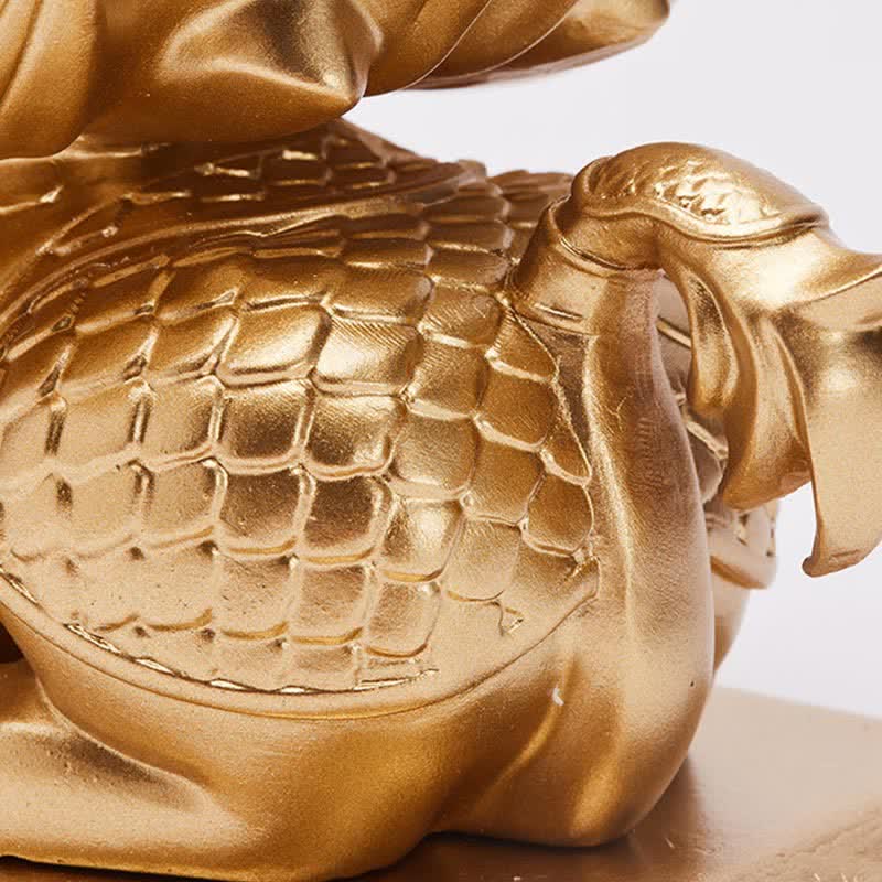 Gold Lion Statue Spiritual Strength Resin Sculpture