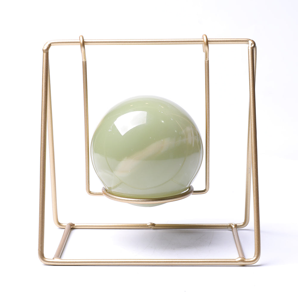 Gold Metal Swing Design Stand Holder with Jade Sphere