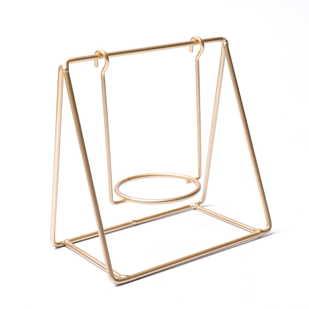 Gold Metal Swing Design Stand Holder with Jade Sphere