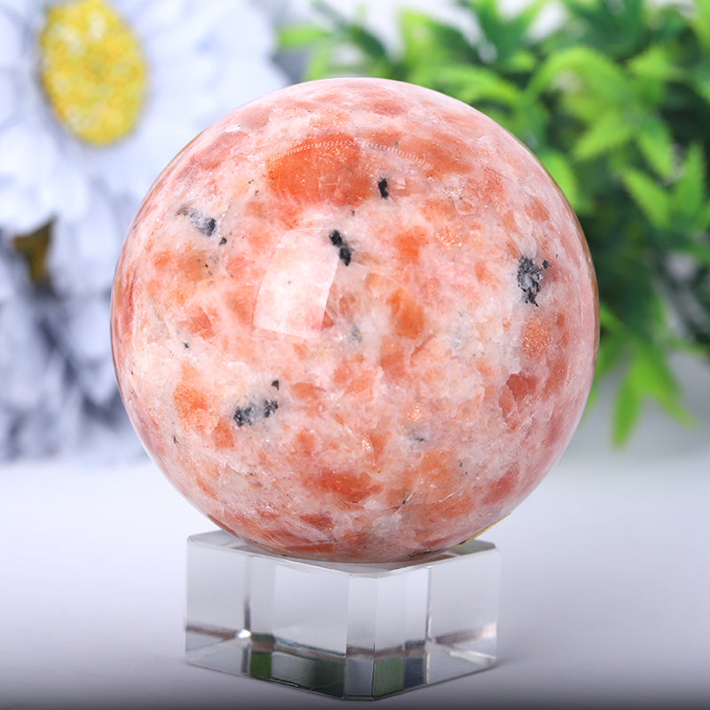 Gold Strawberry Quartz Healing Crystal Sphere 2.5-4.5 Inches