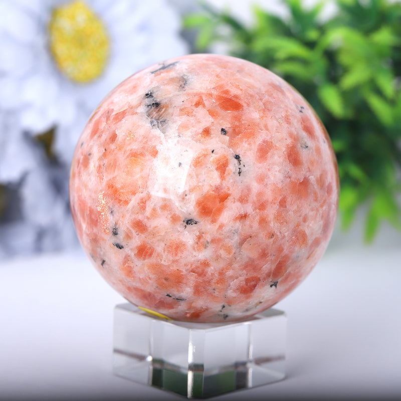 Gold Strawberry Quartz Healing Crystal Sphere 2.5-4.5 Inches