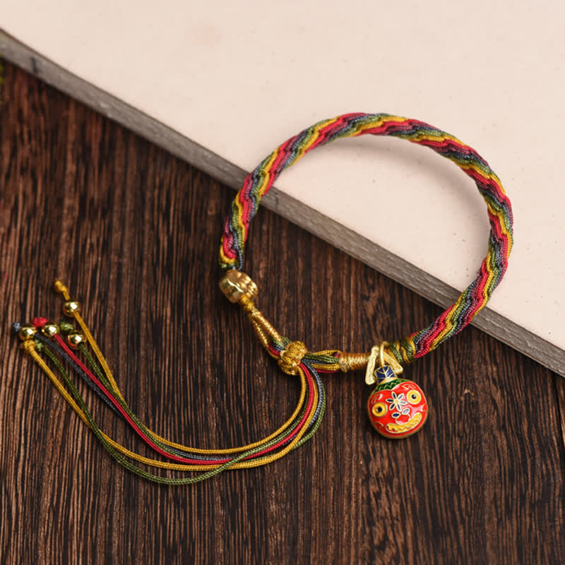 Gold Swallowing Beast Reincarnation Knot Red String Bracelet