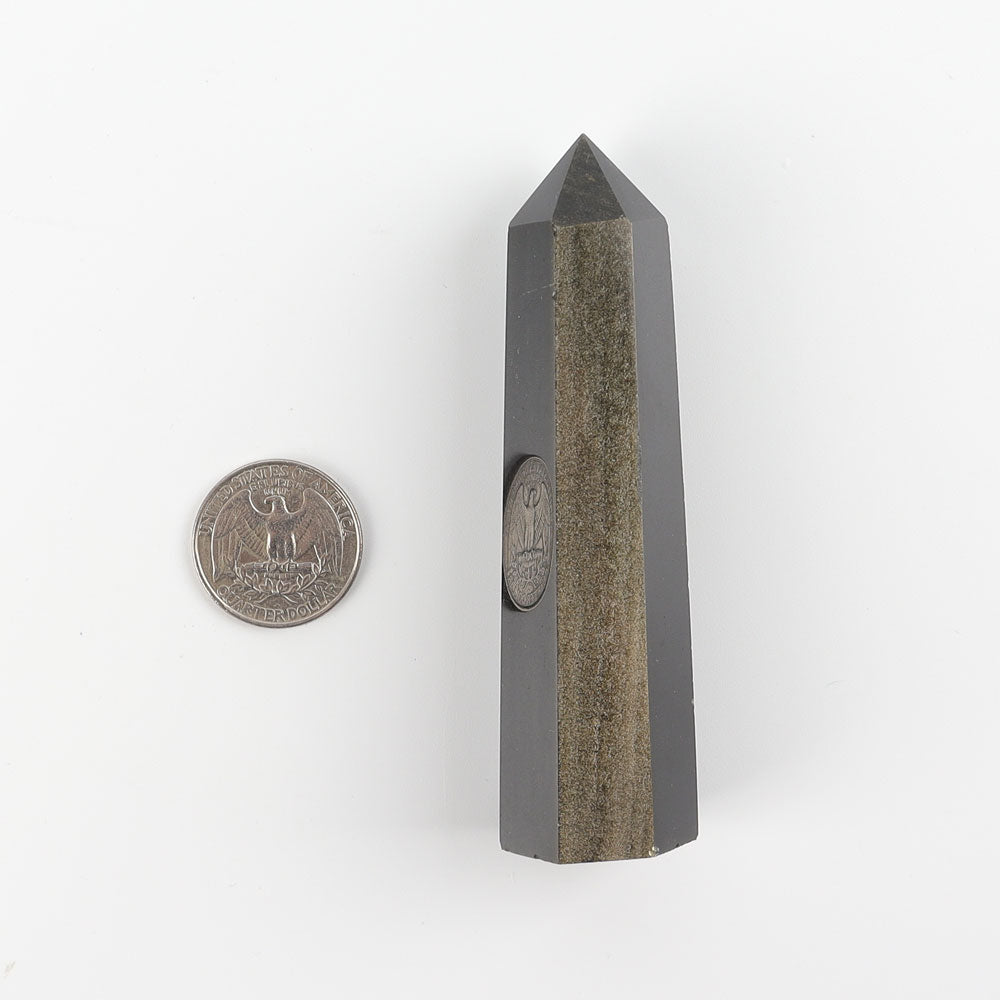 Golden Obsidian Crystal Tower 3.5-5 Inch Healing Obelisk