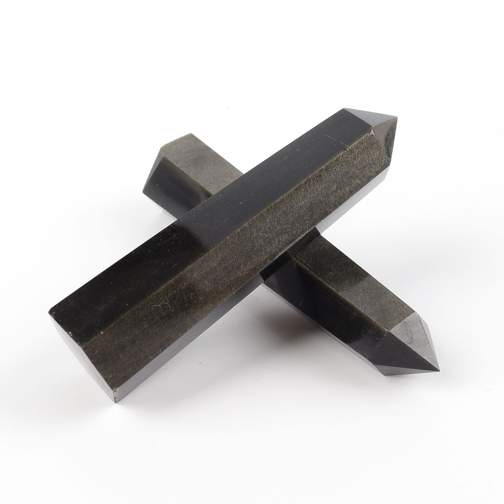 Golden Obsidian Crystal Tower 3.5-5 Inch Healing Obelisk