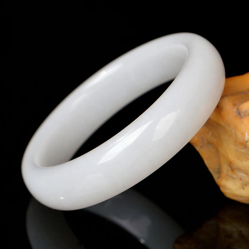 Golden Silk Jade Bangle Bracelet 58mm for Wealth & Luck