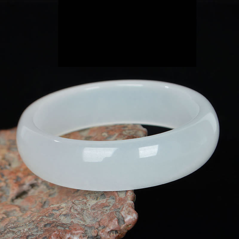 Golden Silk Jade Bangle Bracelet 58mm for Wealth & Luck