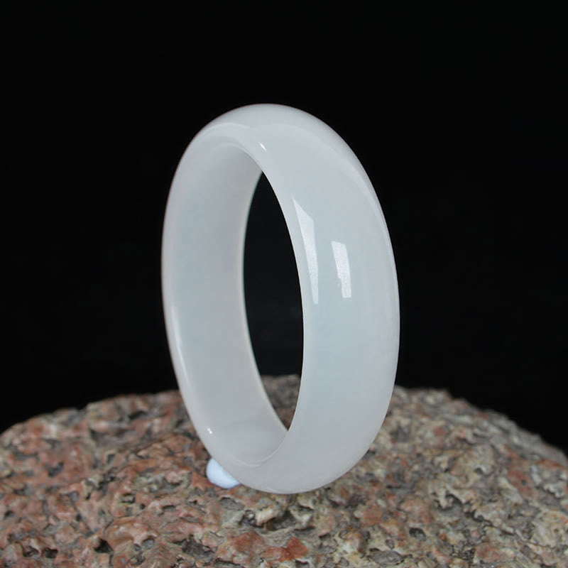 Golden Silk Jade Bangle Bracelet 58mm for Wealth & Luck