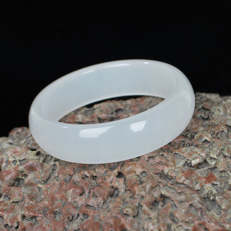 Golden Silk Jade Bangle Bracelet 58mm for Wealth & Luck