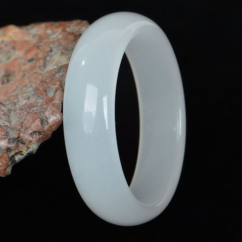 Golden Silk Jade Bangle Bracelet 58mm for Wealth & Luck