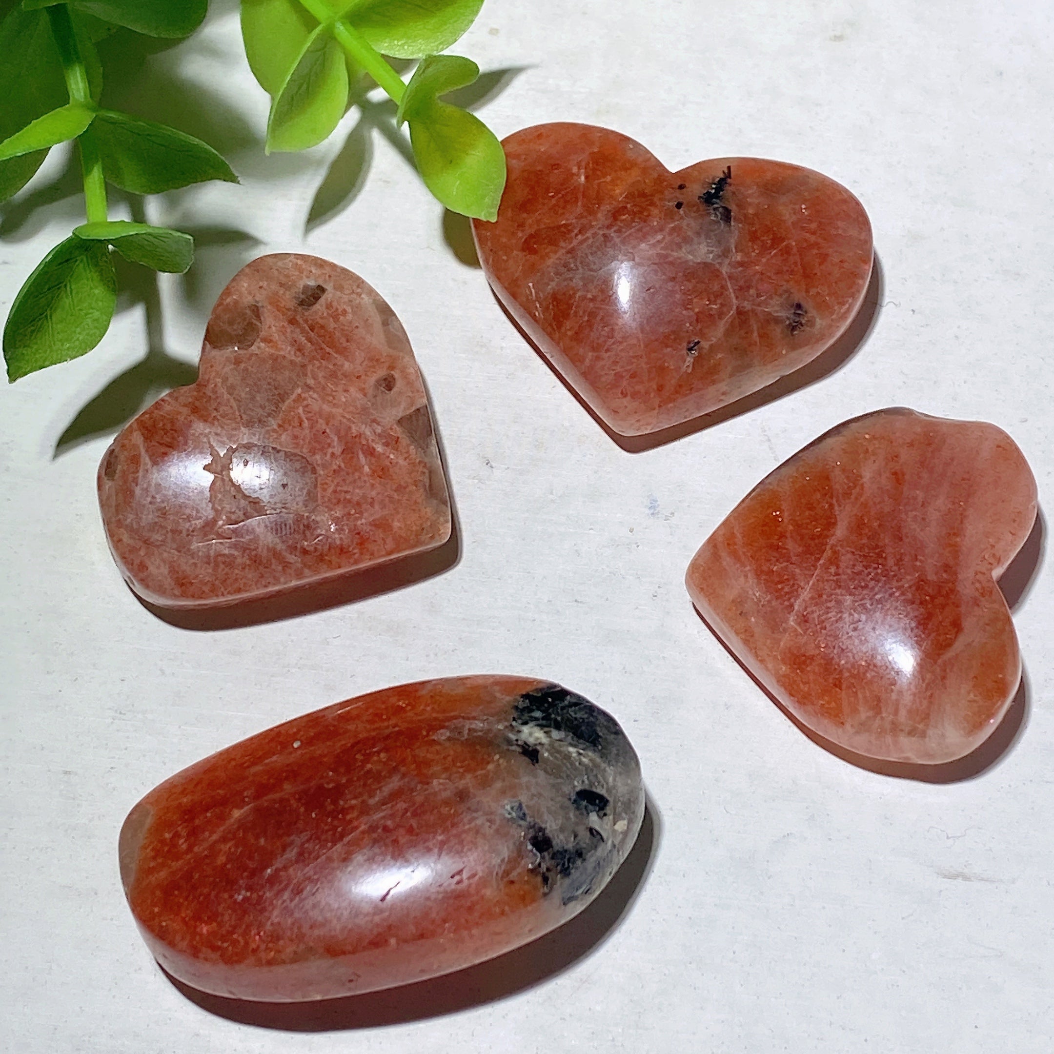 Golden Sunstone Heart Crystal 1.2-1.5 inch Healing Stone