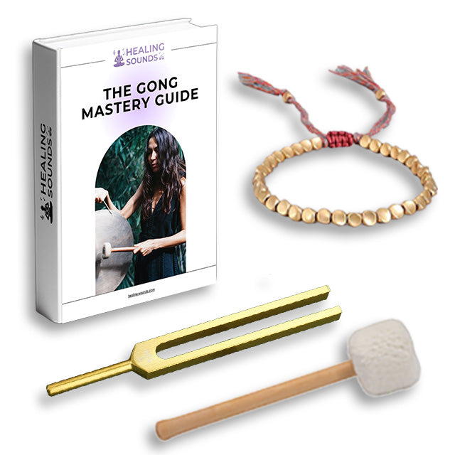 Gong Free Gift - Tuning Fork + Guide + Bracelet + Hammer