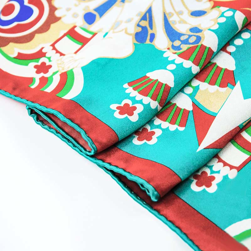 Grade 6A Mulberry Silk Dunhuang Musician Playing Scarf