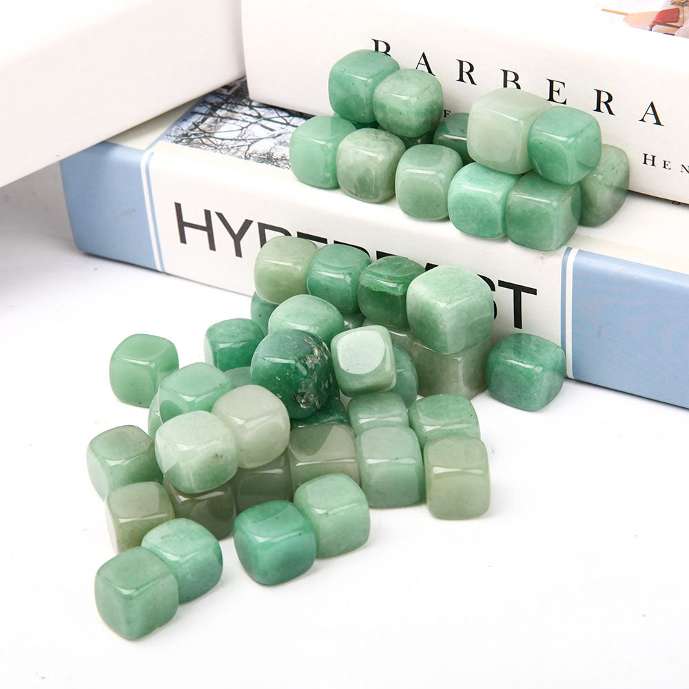 Green Aventurine Crystal Cubes 1.5-2cm Healing Stones