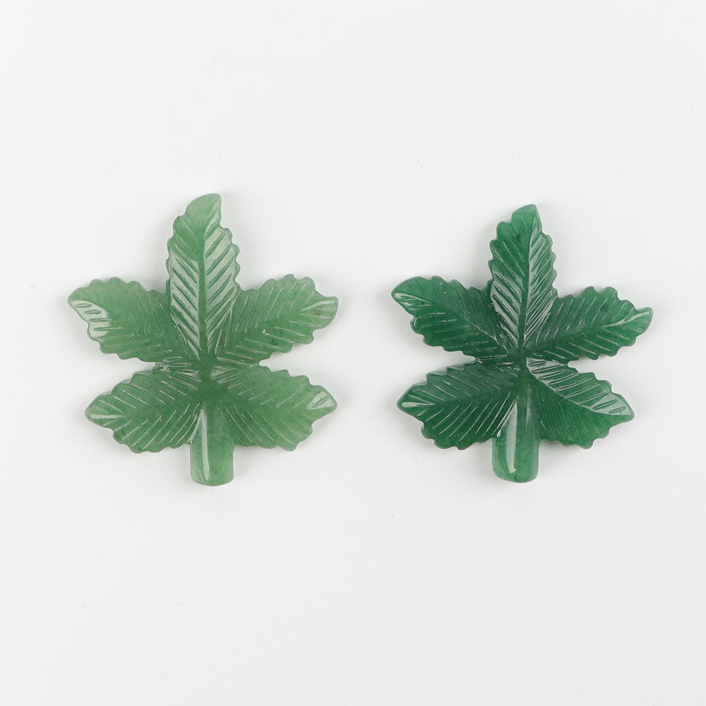 Green Aventurine Leaf Crystal Figurine 2-Inch Carving