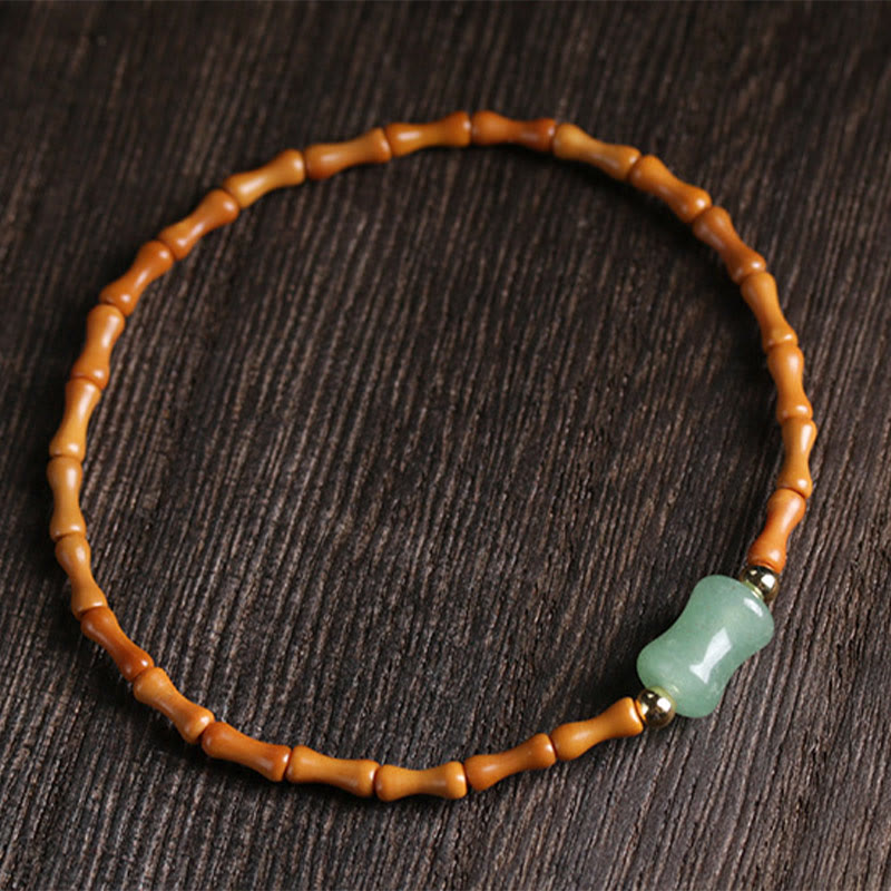 Green Aventurine & Olive Pit Luck Bracelet 14-16cm Wrist