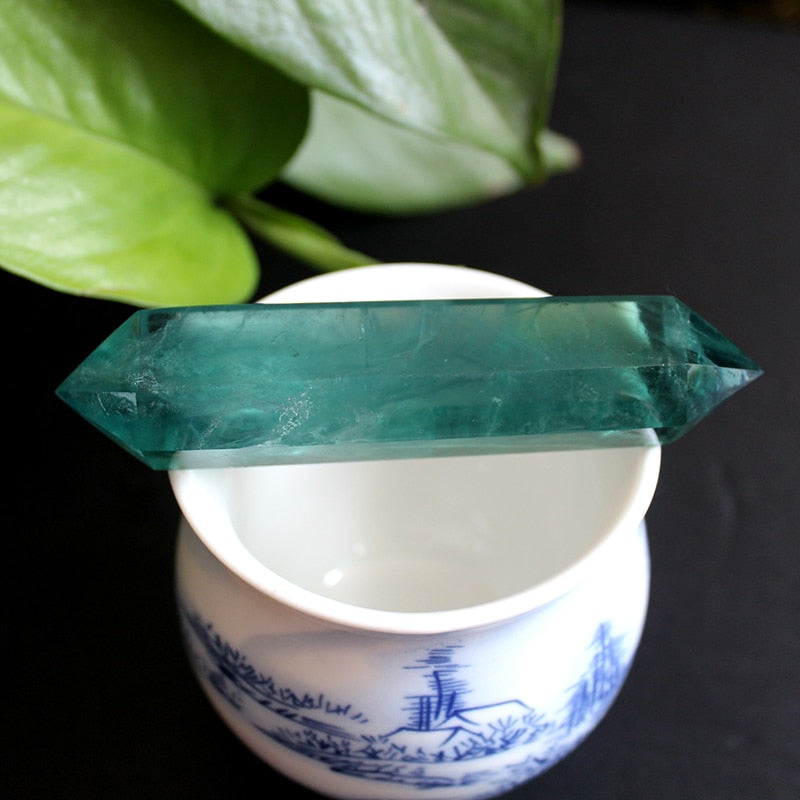 Green Fluorite Crystal Tower for Meditation and Chakra Balance