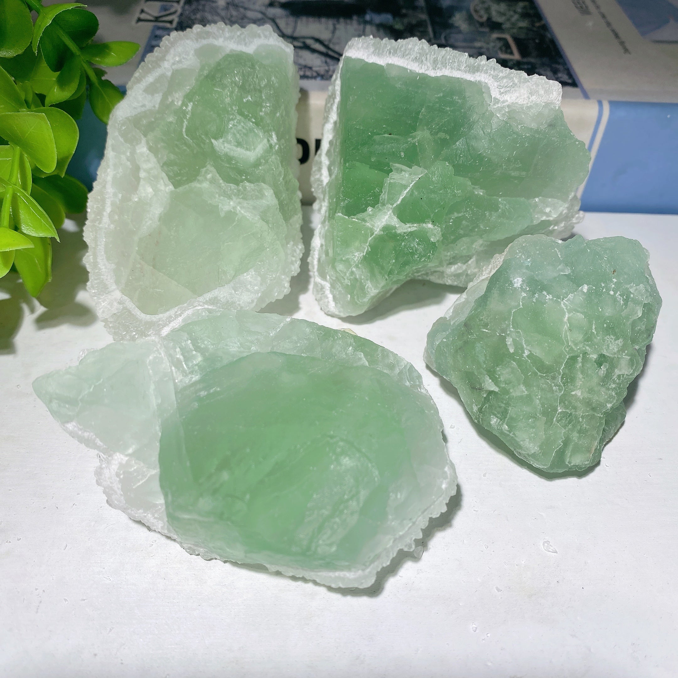 Green Fluorite Raw Crystal Chunks for Healing & Chakra Balance