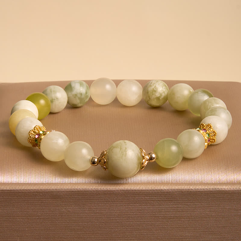 Green Jade Abundance Bracelet for Women 14-16cm