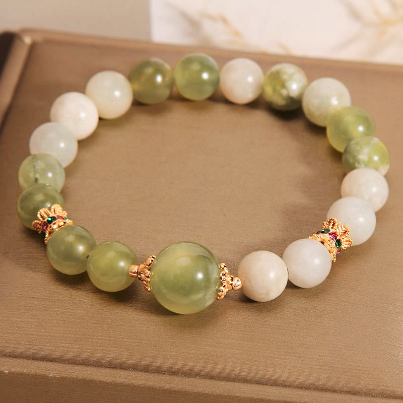 Green Jade Abundance Bracelet for Women 14-16cm