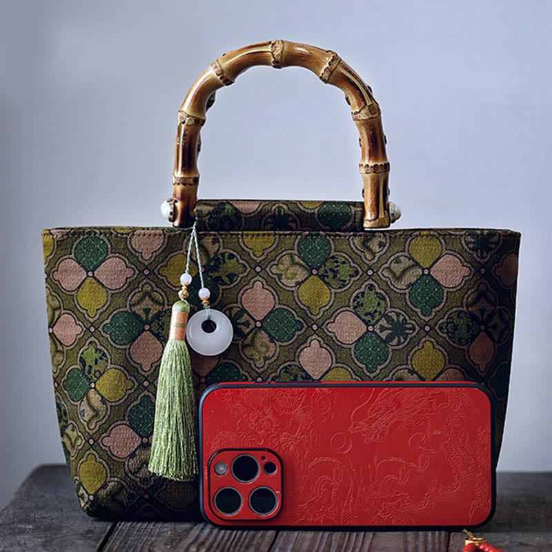 Green Leaves Crossbody Bag with Metal Chain | Spiritual Accessories