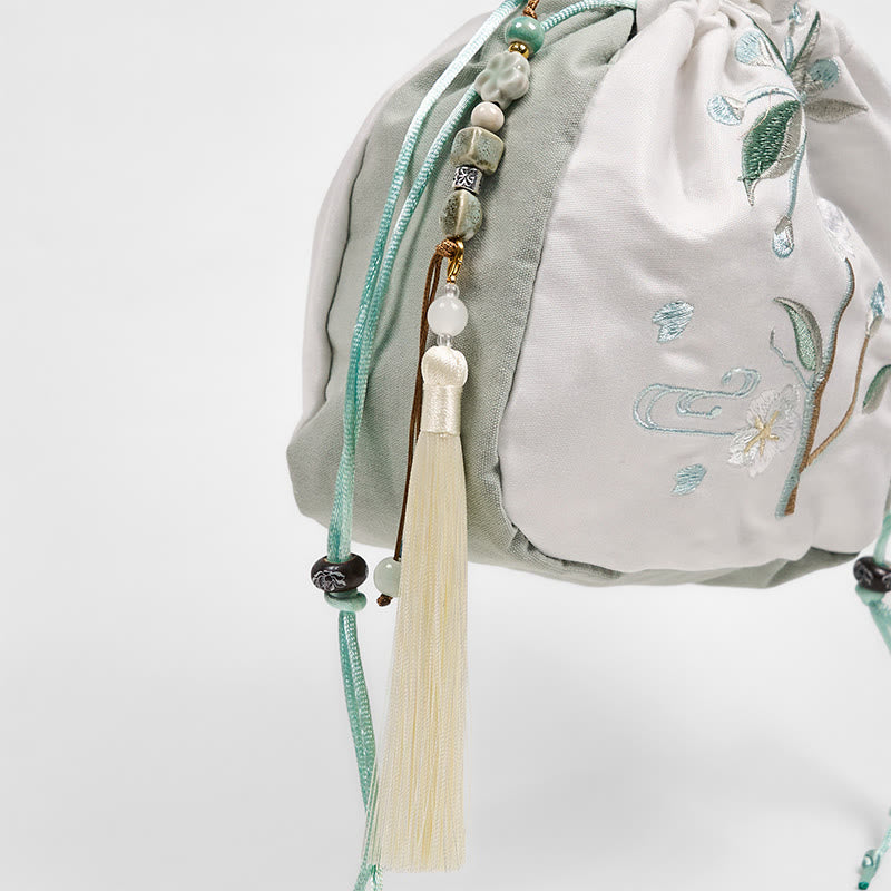 Green Pear Blossom Canvas Tote Bag 20cm Accessory