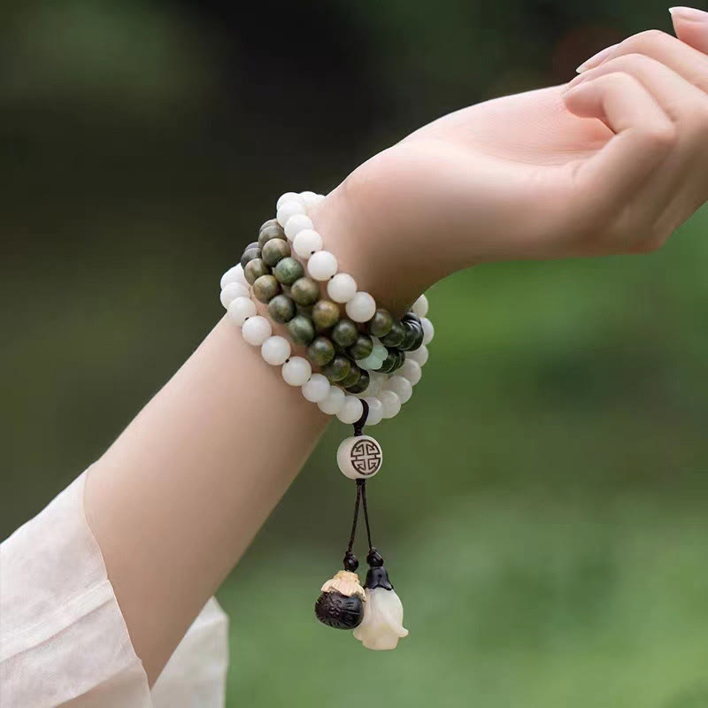 Green Sandalwood Bodhi Seed Soothing Spiritual Bracelet