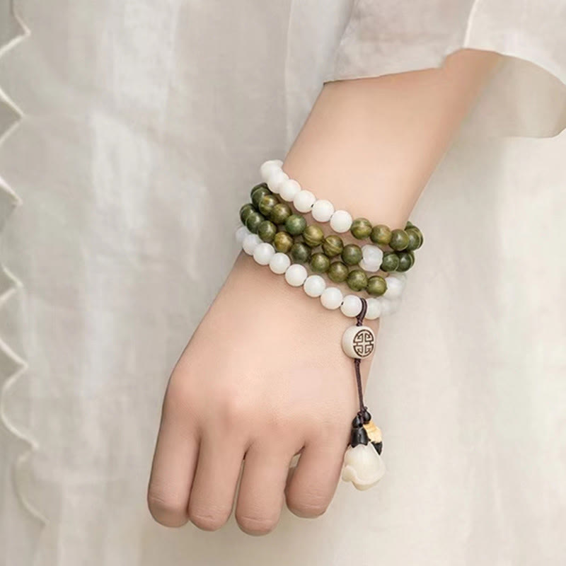Green Sandalwood Bodhi Seed Soothing Spiritual Bracelet