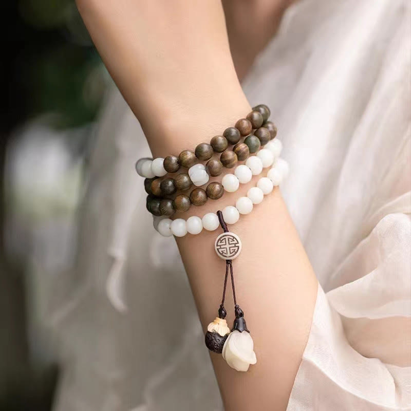 Green Sandalwood Bodhi Seed Soothing Spiritual Bracelet