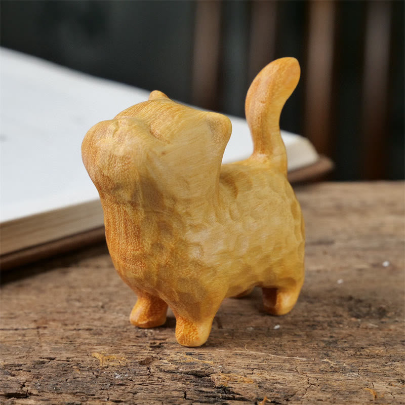 Green Sandalwood Cat 9.5cm Zen Decor for Protection & Calm