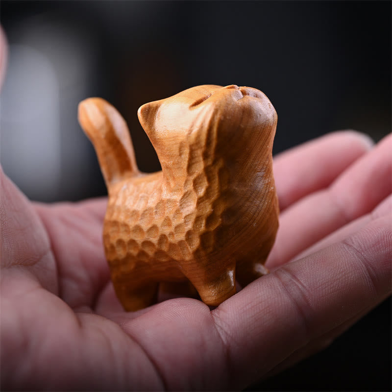 Green Sandalwood Cat 9.5cm Zen Decor for Protection & Calm