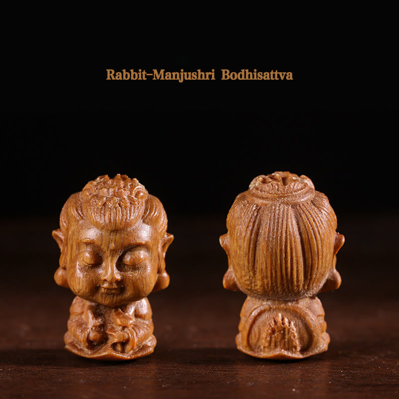 Green Sandalwood Chinese Zodiac Buddha Decoration