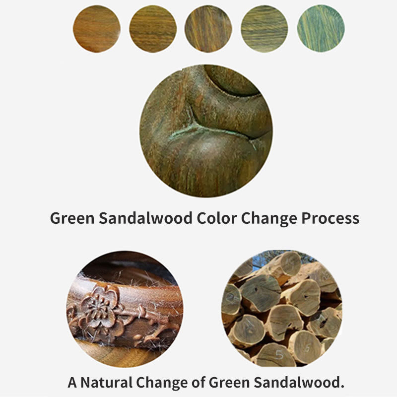 Green Sandalwood Lucky Cat Mini Decoration 5cm Lucky Charm