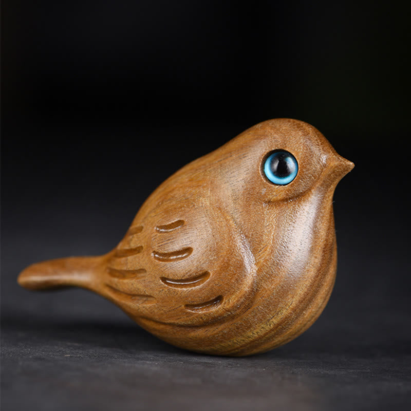 Green Sandalwood Mini Magpie Bird Zen Desk Decoration