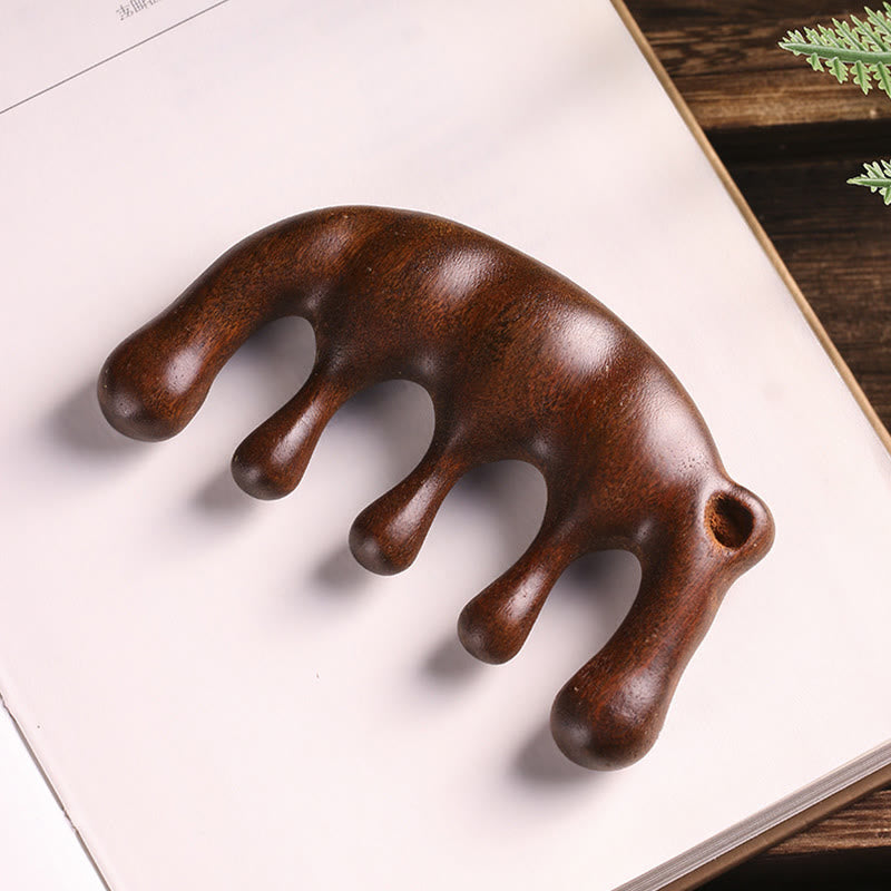 Green Sandalwood Tassel Massage Comb for Soothing Relaxation